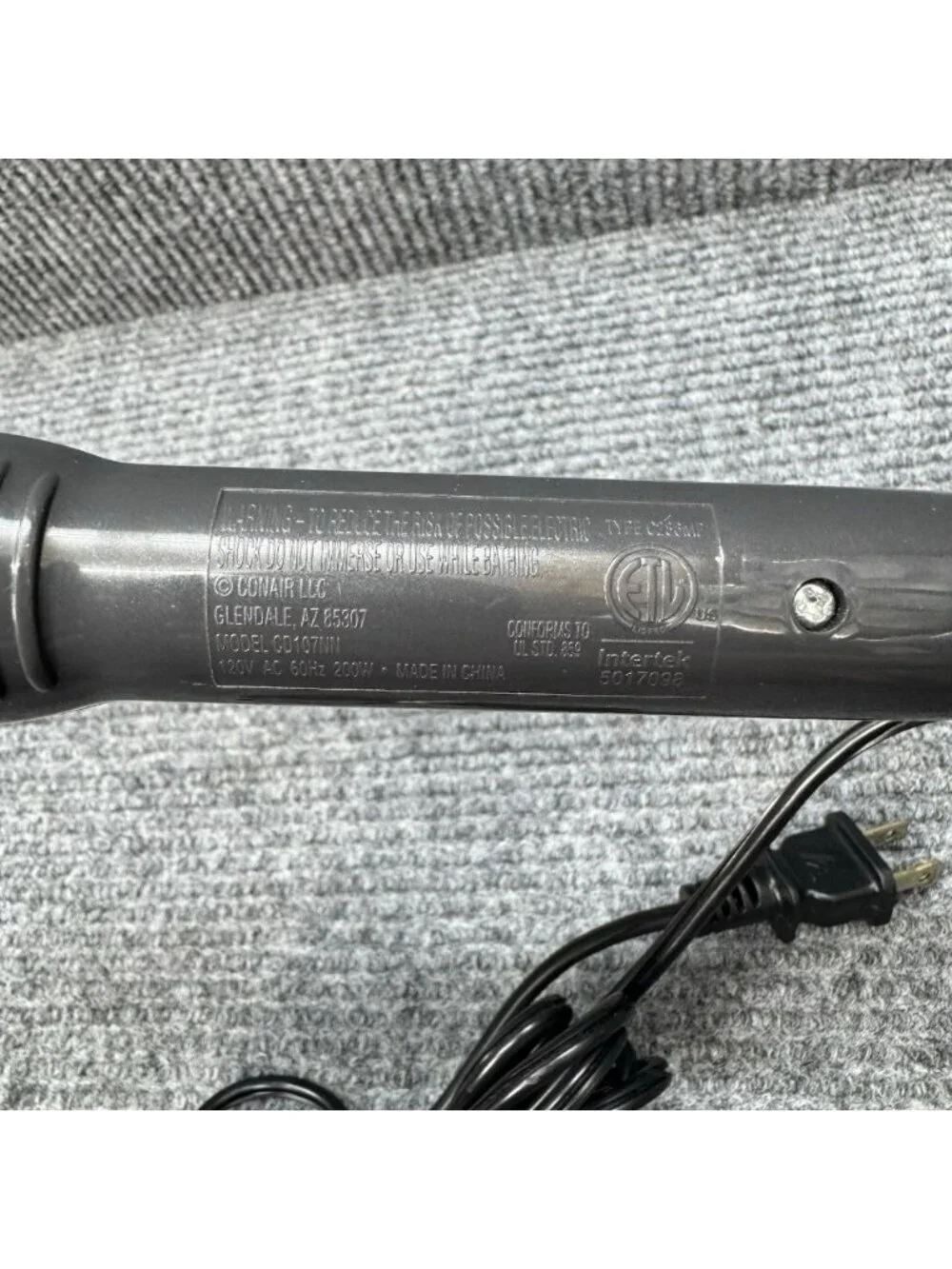 Conair InfinitiPRO 1 Inch Tourmaline Ceramic Curling Iron CD107NN Tested